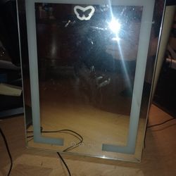 LED Vanity Mirror with Butterfly Decal