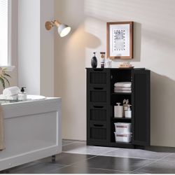 Wooden Bathroom Floor/Side Storage Organizer