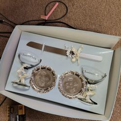 25th Silver Wedding Anniversary Knife And Drink Set