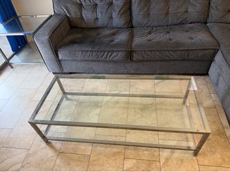 Glass coffee table and end tables