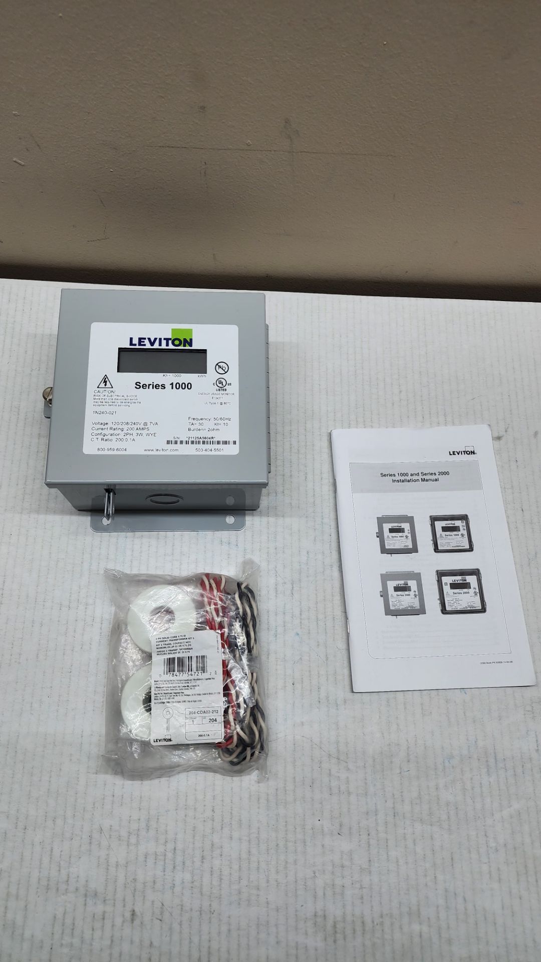 Leviton Series 1000 Energy Usage Monitor Meter 200 Amp - New