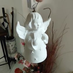 Porcelain Doll / Vintage 1983 Goebel Porcelain Angel Figurine with Bell -