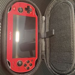 PS Vita OLED Red (PCH-1000) 400GB Modded + Case
