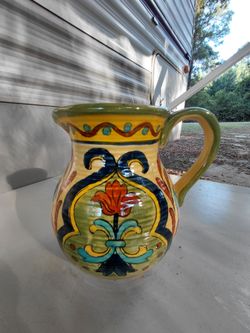 Multicolored Ceramic Pitcher