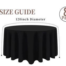 8 Round Tablecloths 120” 