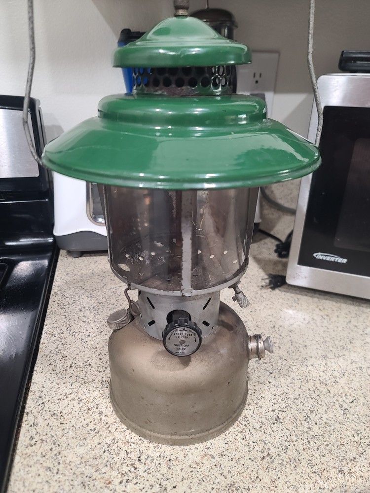 Coleman Model 228E Nickel Big Hat Lantern.