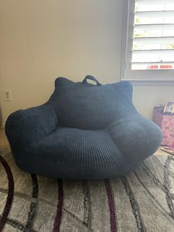 Blue Corduroy Bean Bag Chair