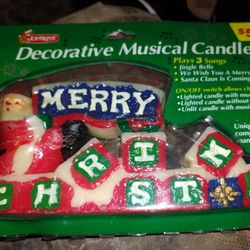 Vintage JoyBrite Decorative Musical Christmas Candle 