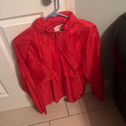Plain Red Windbreaker 