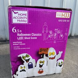 6.5 ft LED Ghost Scene Airblown Inflatable Halloween Decoration