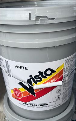 Vista Paint White Carefree Flat Finish Interior/Exterior 5 Gallon