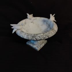 Vintage Italian Alabaster Bird Bath 