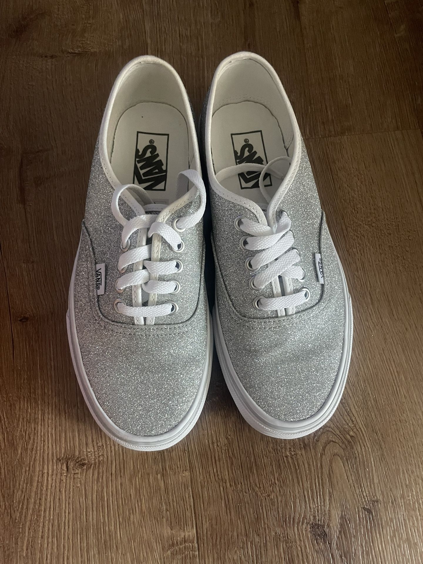Women’s Size 8 Silver Glitter Vans