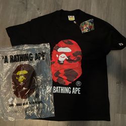 Black and Red Bape Tee