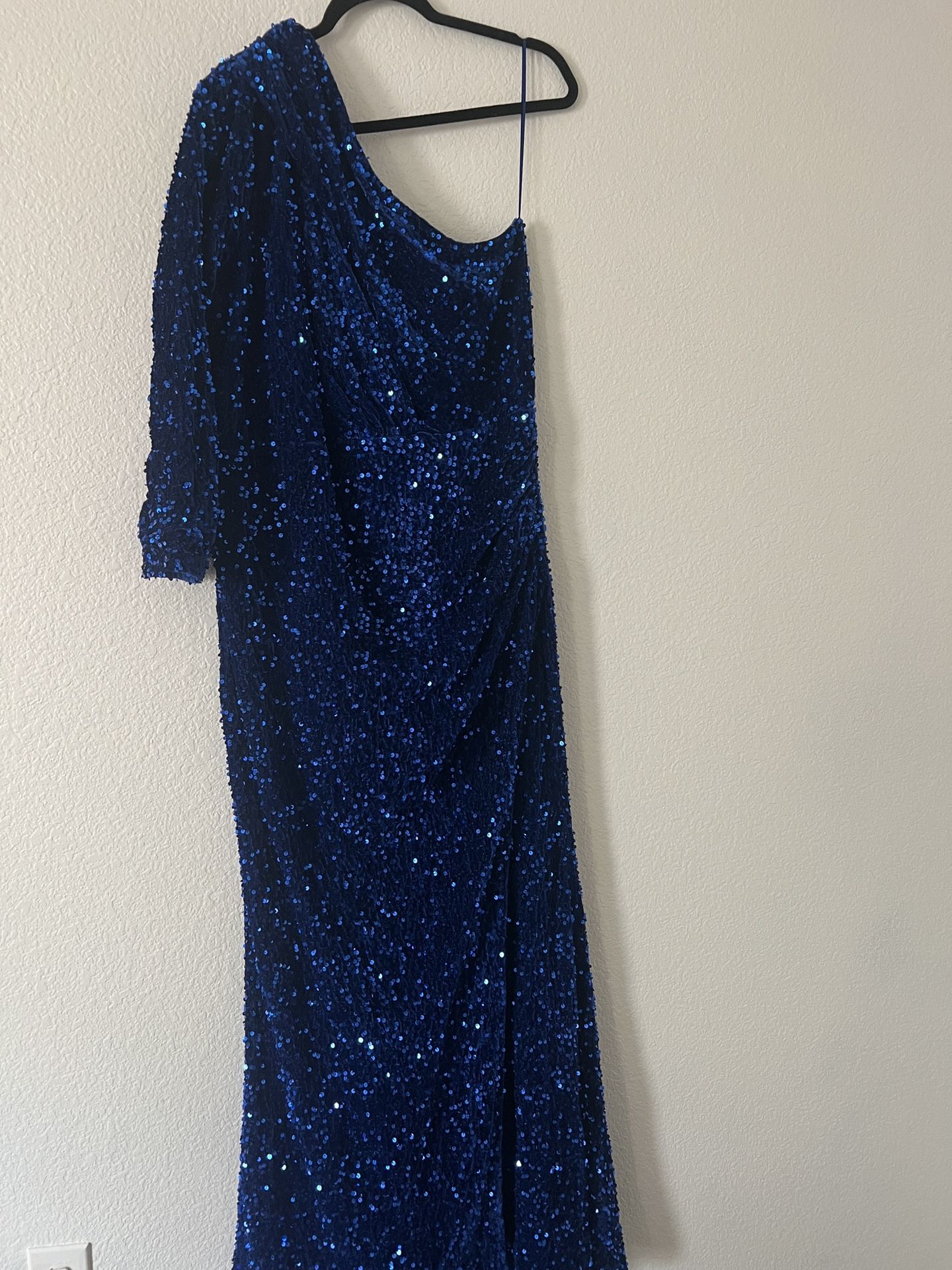 Long Blue Sequin Dress