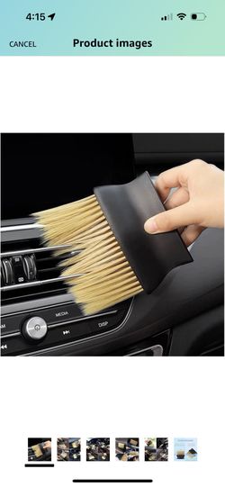 Interior Dust Brush, Car Detailing Brush, Soft Bristles Detailing Brush Dusting Tool for Automotive Dashboard, Air Conditioner Vents, Leather, Compute