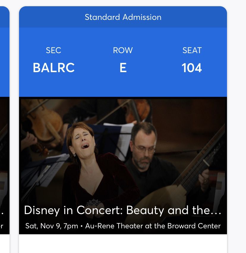 2 TICKETS TO DISNEY IN CONCERT BEAUTY AND THE BEAST ORCHESTRA