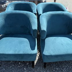 Teal Green Roma Velvet At Home Chairs- FREE DELIVERY