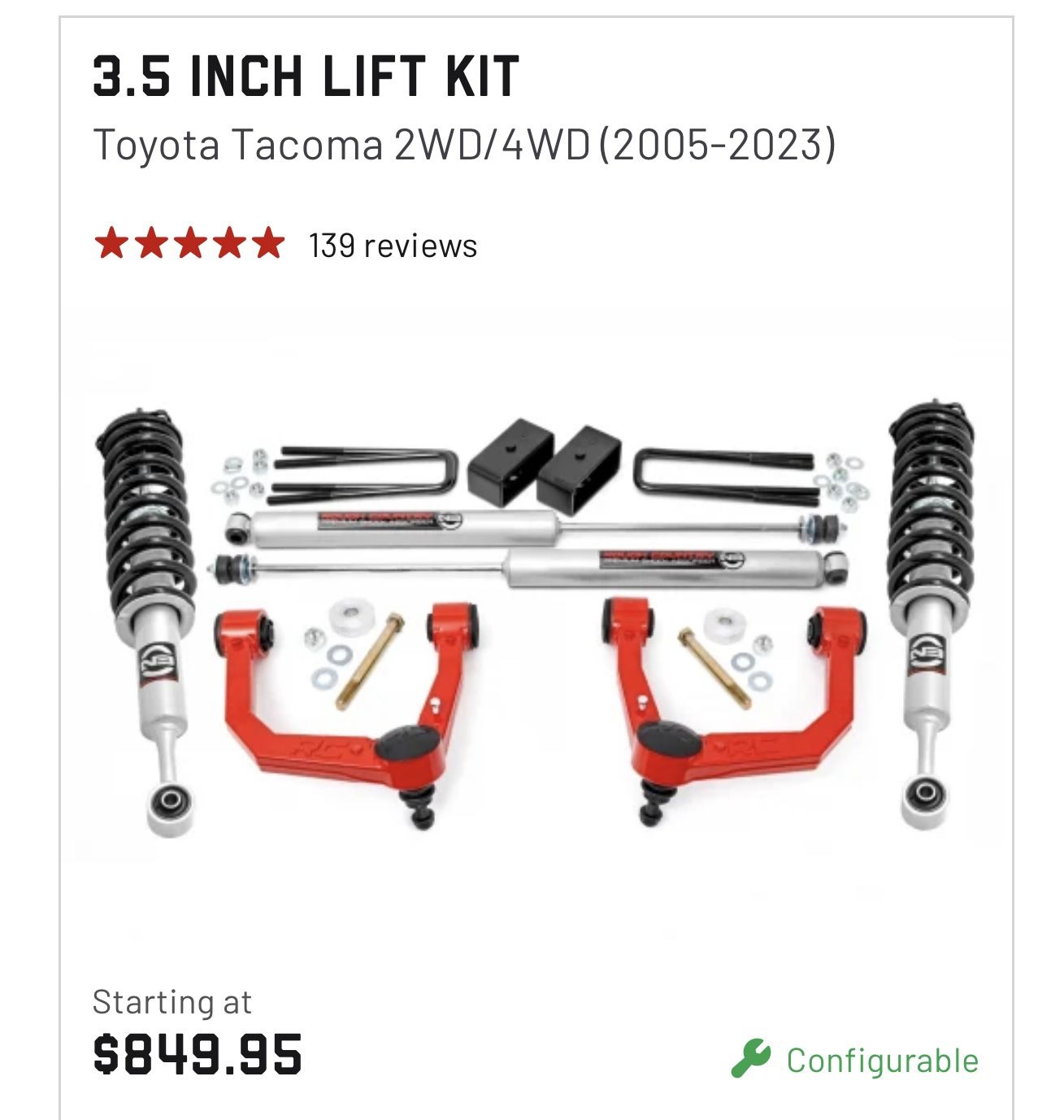 Toyota Tacoma 3.5” Lift Kit