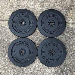 25lb x4 Standard 1” weight plates weights plate 25 lb lbs 25lbs 100lbs total Cast Iron for Barbell Bar
