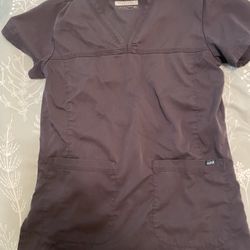 Adar Womens Grey Scrub Top Xs