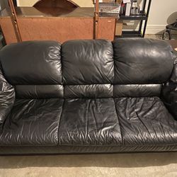 2 Black Leather Couches