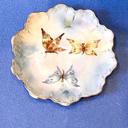 Antique Philip Rosenthal Porcelain Butterfly Plate  