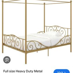 Full size gold canopy bed princess