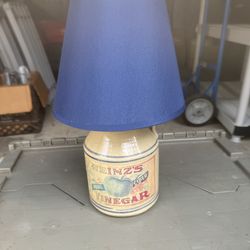 Vintage Heinz's Vinegar Jug Lamp Signed By Pottery Artist   9" Tall