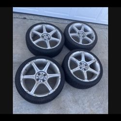 4 —205/40r17 4x100 4x3.94 5 Stock Enkei Scion Xa Xb Acura Integra Civic Fit Corolla Xa Xb Ia Echo Miata Wheels Rims Good 90% Treads Tires!!!!!!!!