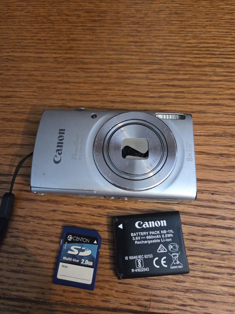 Canon PowerShot ELPH 180 IS 20.0MP Digital Camera w/ Battery & SD