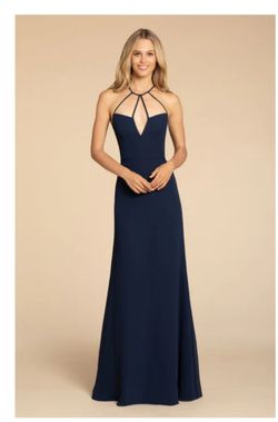 Hayley Paige Women's Bridesmaid Occasions Blue Indigo Dress Size 10