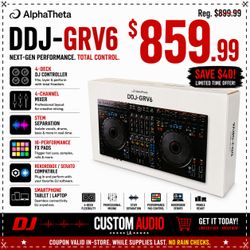 Pioneer DJ DDJ Series DDJ-GRV6 4 Channel Mixer Rekordbox Serato Smartphone Tablet Labtop Controller GRV6 🚨 No Credit Needed 🚨 Payment Options Availa