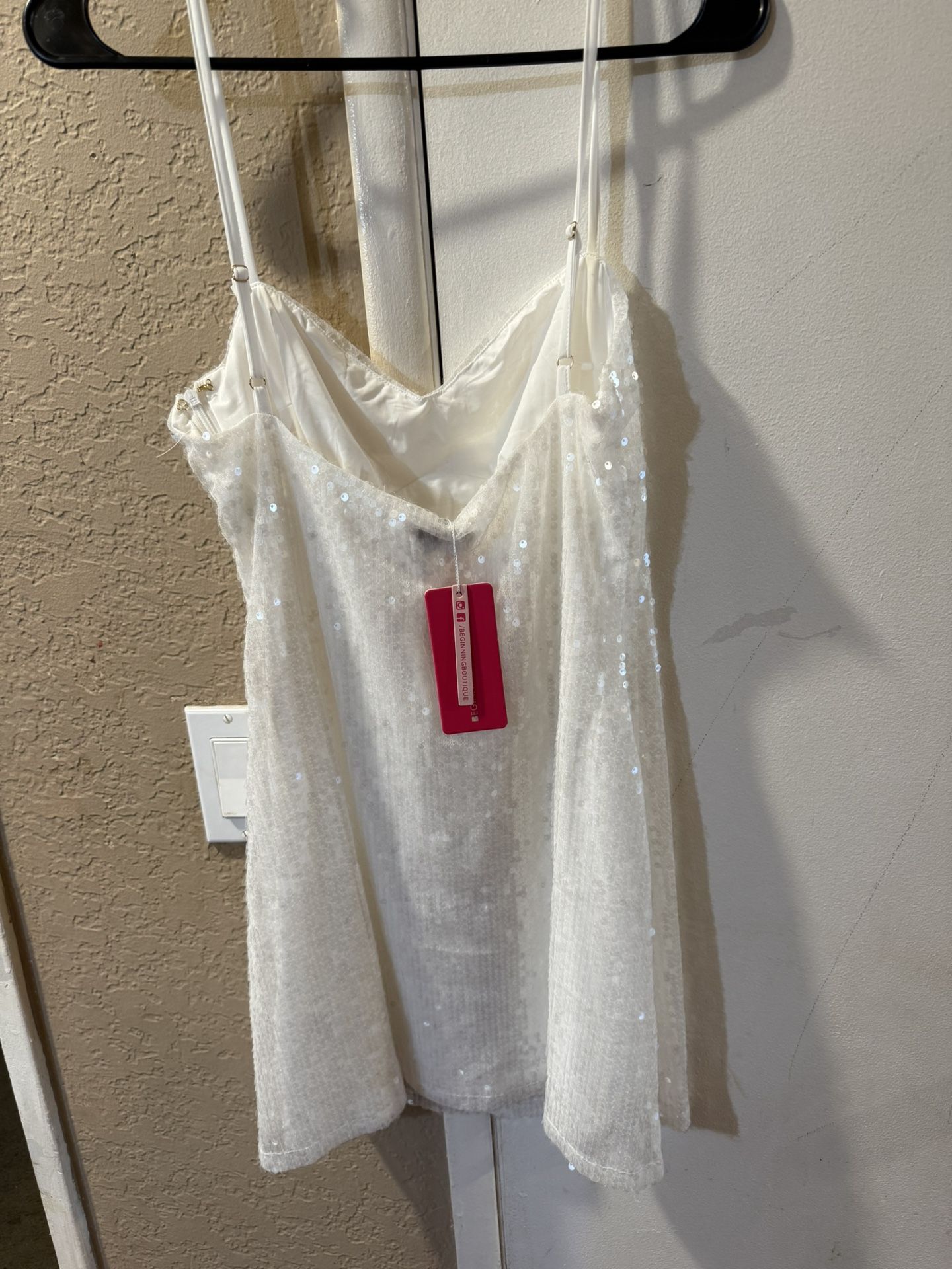 Beautiful White sequins Dress