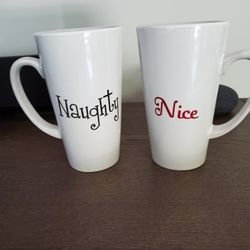 Naughty  or Nice coffee mug set