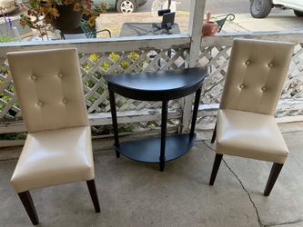 High Back Cream Accent Dining Table Chair $65 Each OBO!