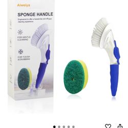 Dish Brush with Handle & Soap Dispenser 