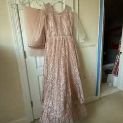 Pink Pakistani Wedding Dress With Mirror Work
