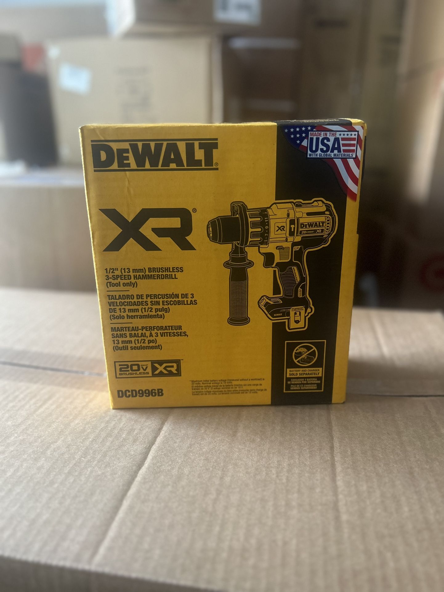 DEWALT 20V MAX XR Cordless Brushless 3-Speed 1/2 in. Hammer Drill (Tool Only)