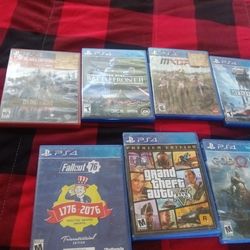 Ps4 with games and steering wheel