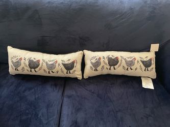 Farmhouse Chicken Print Lumbar Pillows – Set of 2