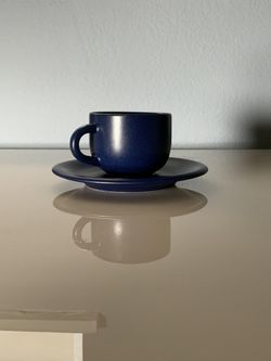 Blue Espresso Cups & Saucers- Set Of 2