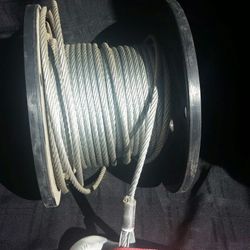 NEW WINCH WARN 3/8 " STEEL ROPE WINCH LINE 100 Ft. With HOOK !