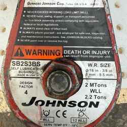 Gunnebo Johnson Snatch Block Pulley 2 Ton 