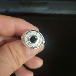Dark stone silver ring size 10