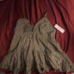 Olive Green Spaghetti Strap Top