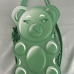 BETSEY JOHNSON Teddy Gummy Bear Novelty Green Crossbody Bag Patent Cute 