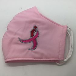 Fight Cancer Embroidered Face Mask Reusable Washable Pink