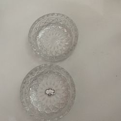 Two Crystal Glass Trinkets. Great For  Jewelry On A Vanity 
