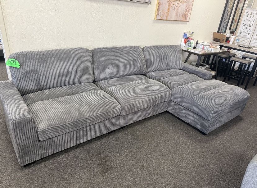 Grey Corduroy Sectional Couch Free delivery